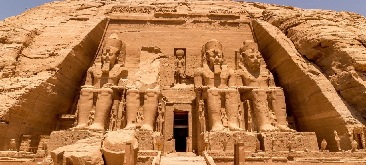 Abu simbel temple full panoramic view