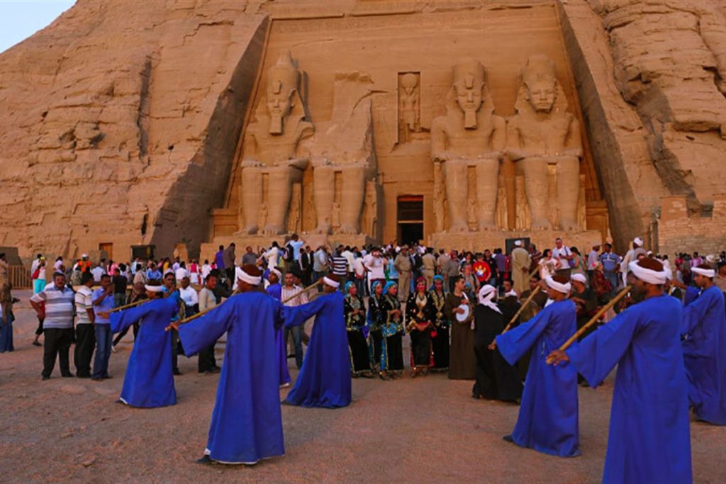 Sun Festival celebration in front of the Abu Simbel temple