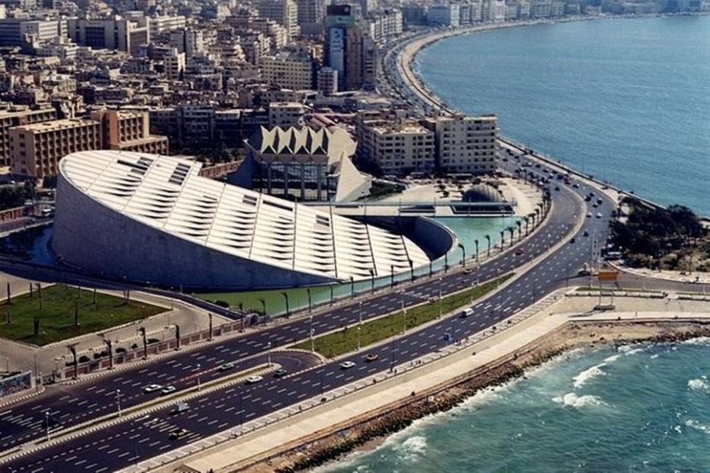 Bibliotheca Alexandrina on the Mediterranean seafront