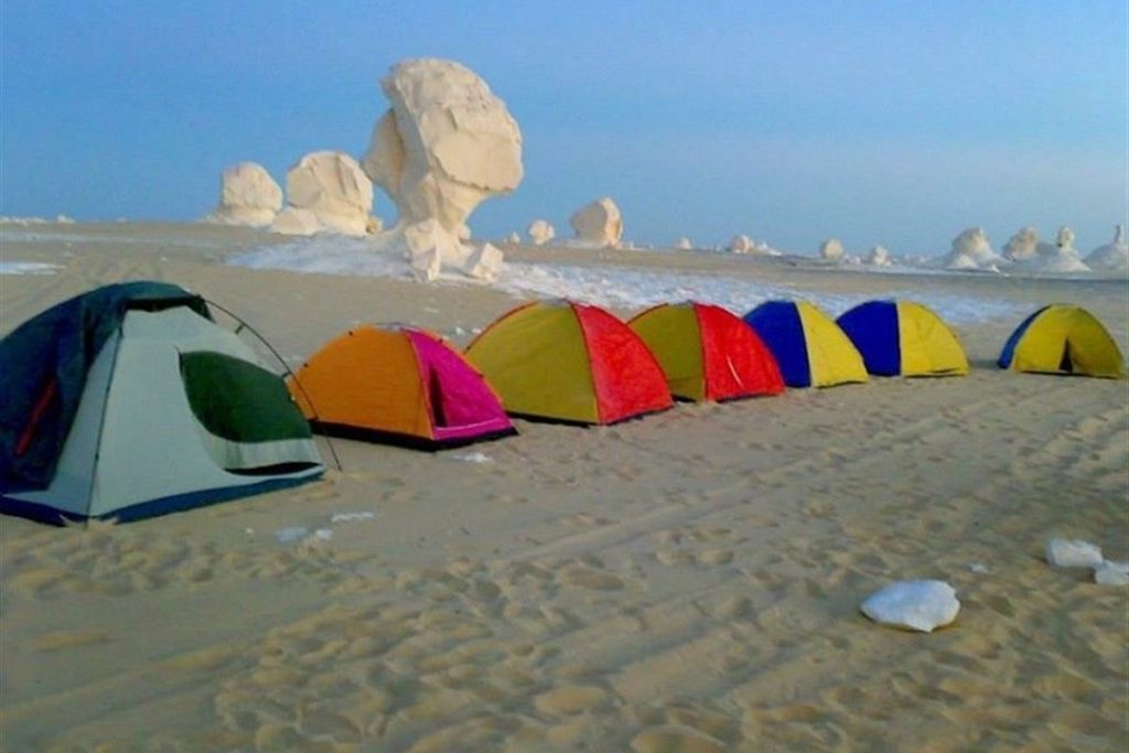 Tents at a camp in the White Desert