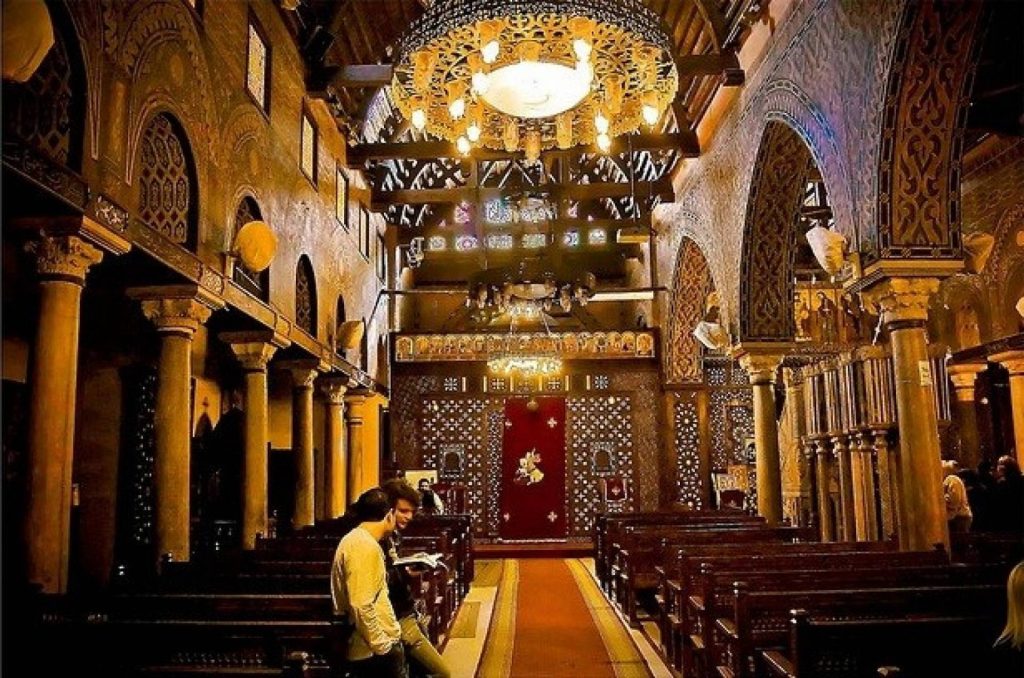 Interior of a historic church in Coptic Cairo