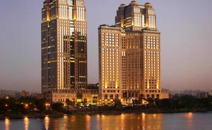 Fairmont Nile City hotel towers in Cairo