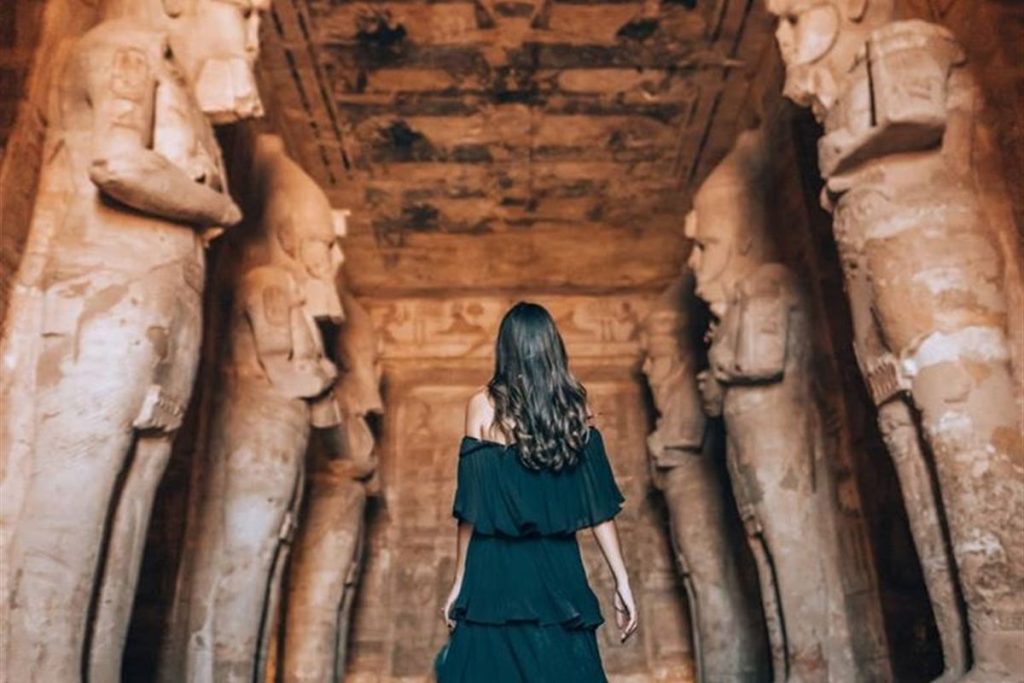 Guest inside the Great Temple of Abu Simbel
