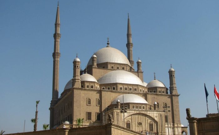 Domes and minarets of the Mosque of Muhammad Ali at the Citadel of Saladin in Cairo