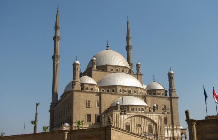 Domes and minarets of the Mosque of Muhammad Ali at the Citadel of Saladin in Cairo
