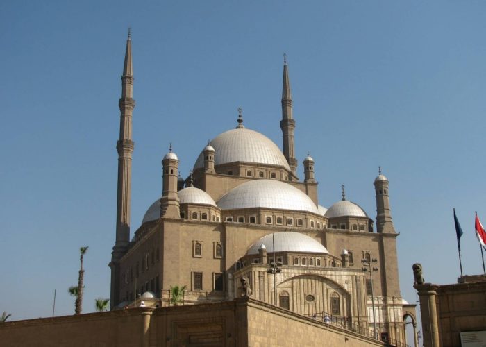 Domes and minarets of the Mosque of Muhammad Ali at the Citadel of Saladin in Cairo