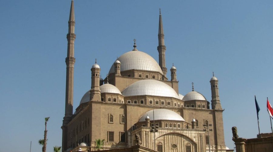 Domes and minarets of the Mosque of Muhammad Ali at the Citadel of Saladin in Cairo