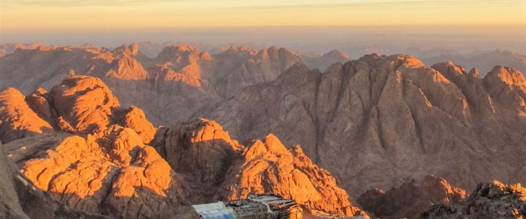 Sunrise over Mount Sinai and St Catherine