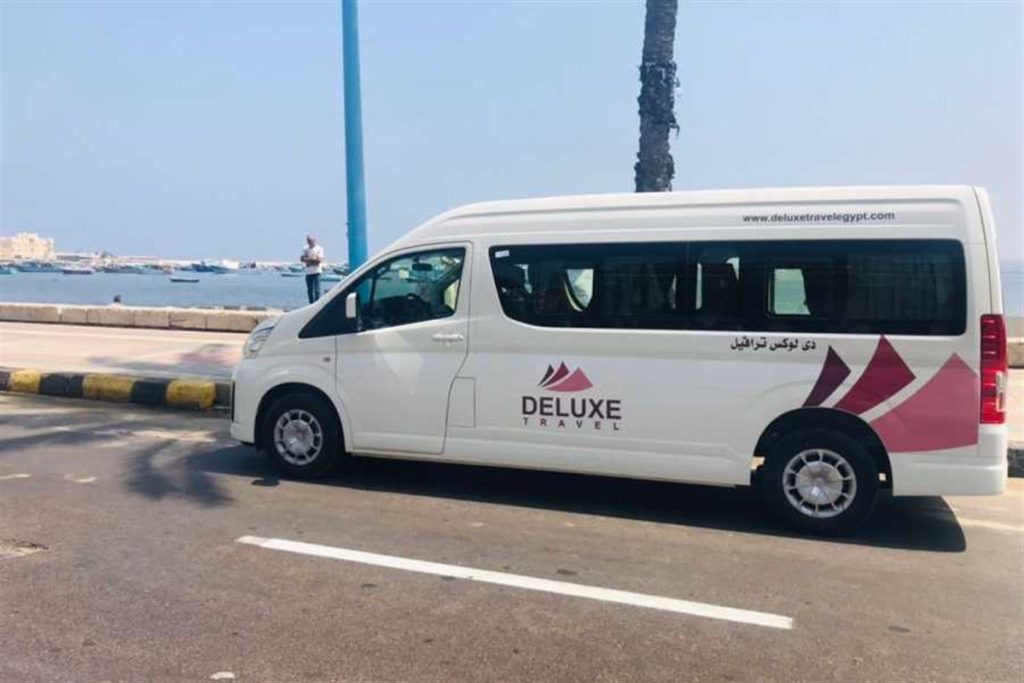 Deluxe Travel Egypt van on a North Coast transfer