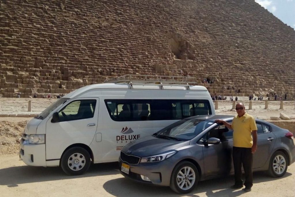 Deluxe Travel Egypt private car and van with driver at the Pyramids