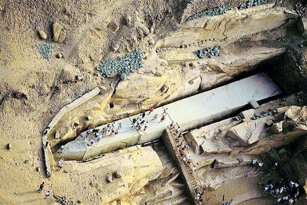 The Unfinished Obelisk in the granite quarry of Aswan